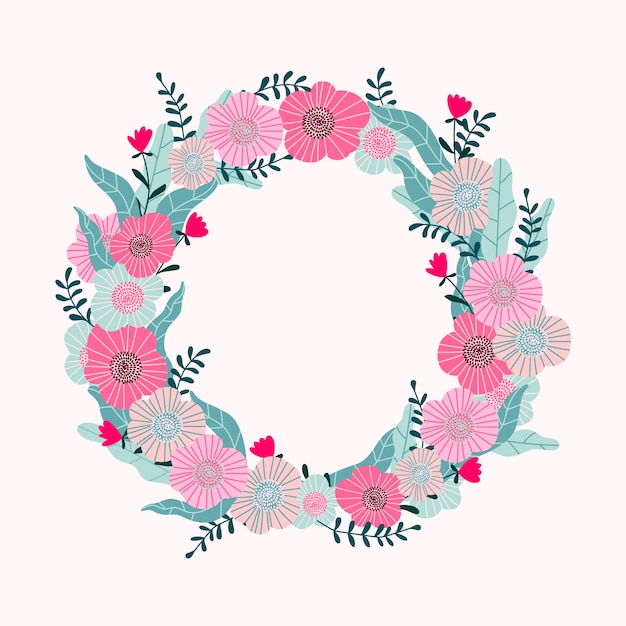 Vibrant Floral Wreath with Delicate Blooms and Foliage | Jiffy Designs