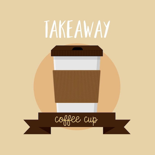 Stylish Takeaway Coffee Cup with Ribbon Design | Jiffy Designs