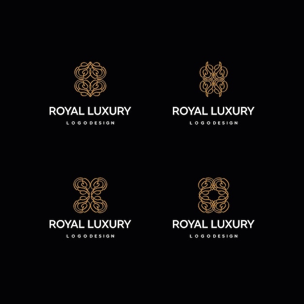 Elegant Golden Crest Emblems on Regal Black Background | Jiffy Designs