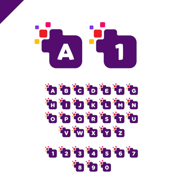 Vibrant Alphabet Collection with Colorful Geometric Shapes | Jiffy Designs