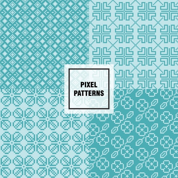 Pixel Patterns: Intricate Teal Geometric Designs for Digital Art ...