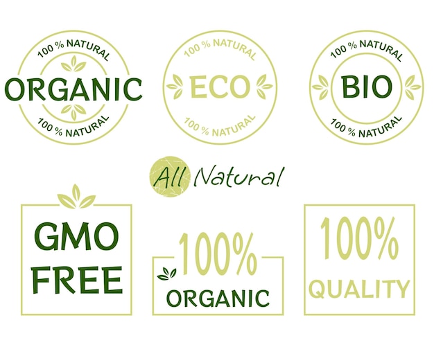 Organic, Eco-Friendly, Natural Product Badges and Labels Collection ...