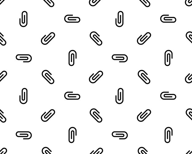 Simple Monochrome Pattern of Stylized Paper Clips | Jiffy Designs