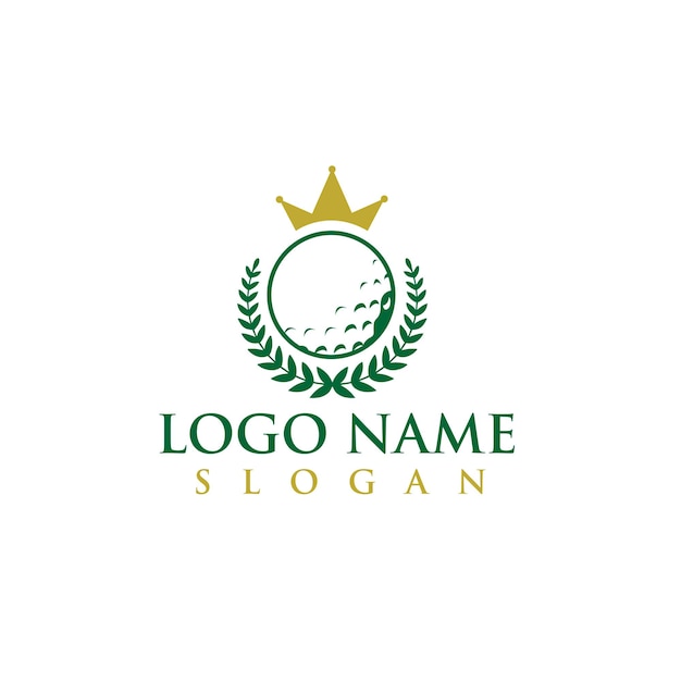 Regal Golf Emblem with Laurel Wreath and Crown | Jiffy Designs