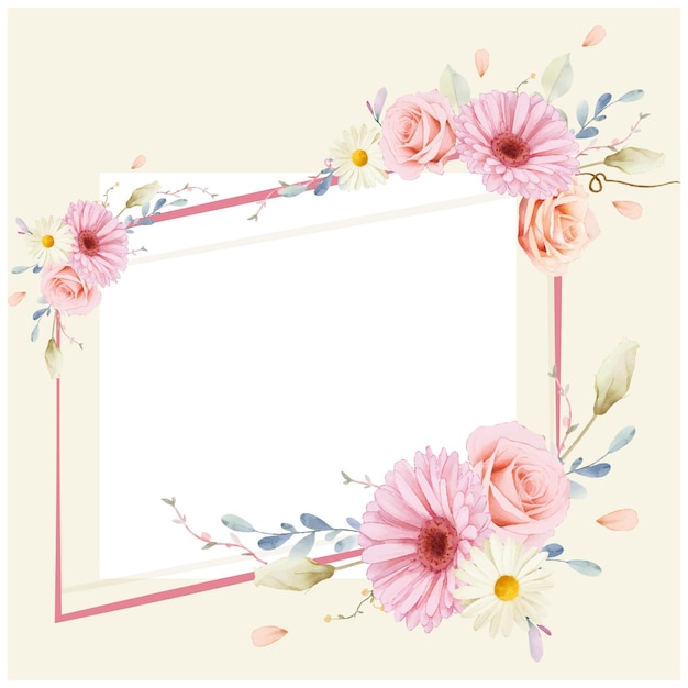 Delicate Floral Frame with Vibrant Pink Blossoms | Jiffy Designs