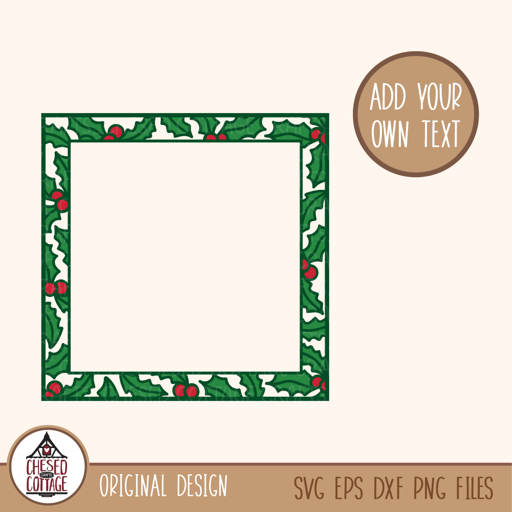 Holly Border Frame with Festive Green Leaves and Red Berries | Jiffy ...