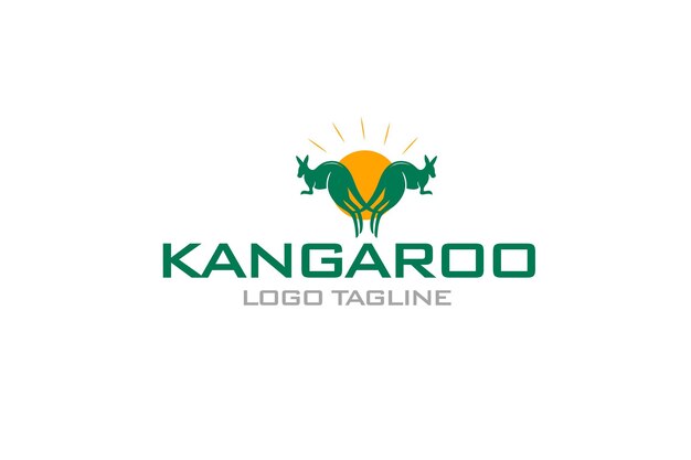 Vibrant Kangaroo Emblem with Sunrise Backdrop and Slogan | Jiffy Designs
