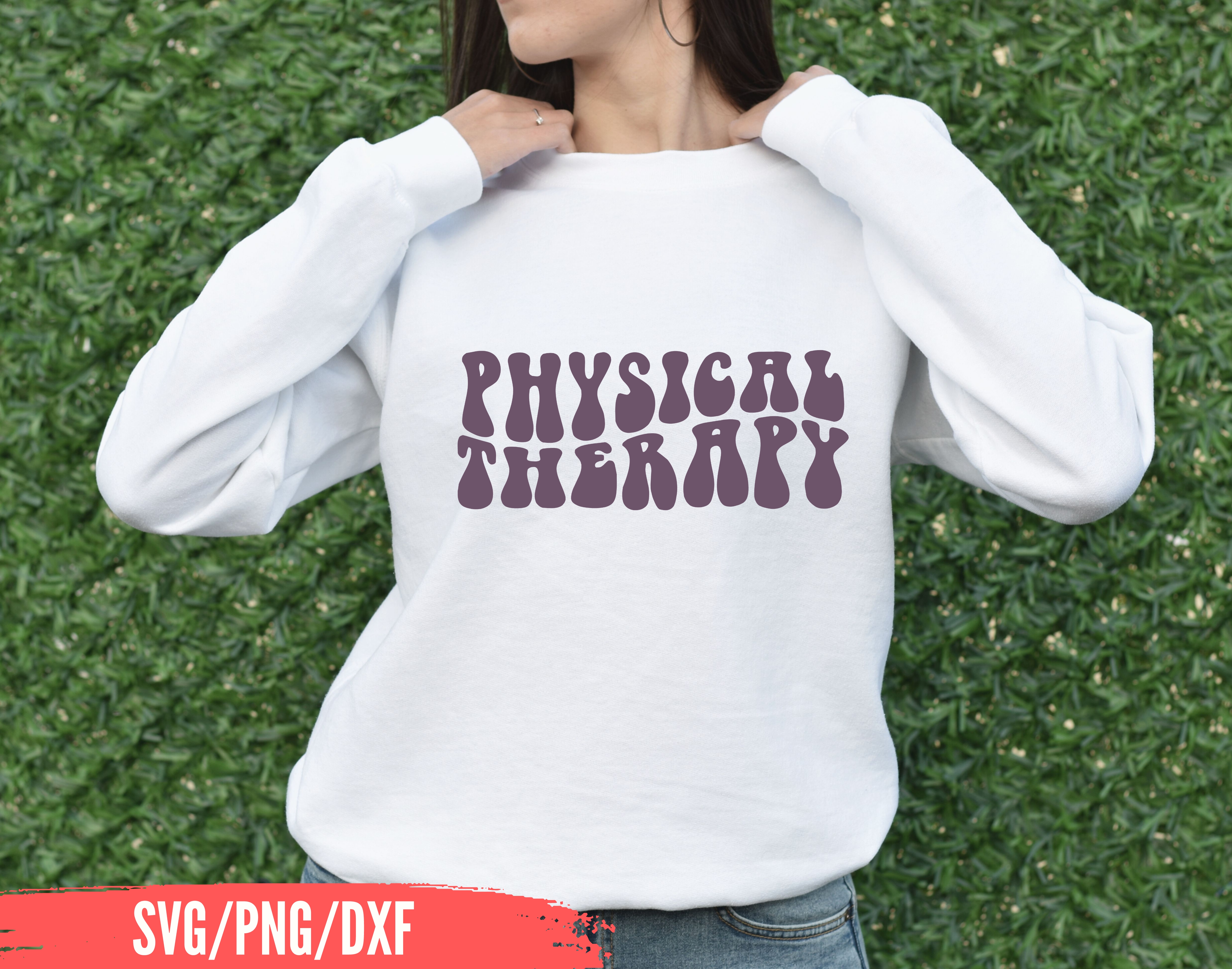 'Physical Therapy' in Groovy Psychedelic Lettering with Wavy Bubble ...