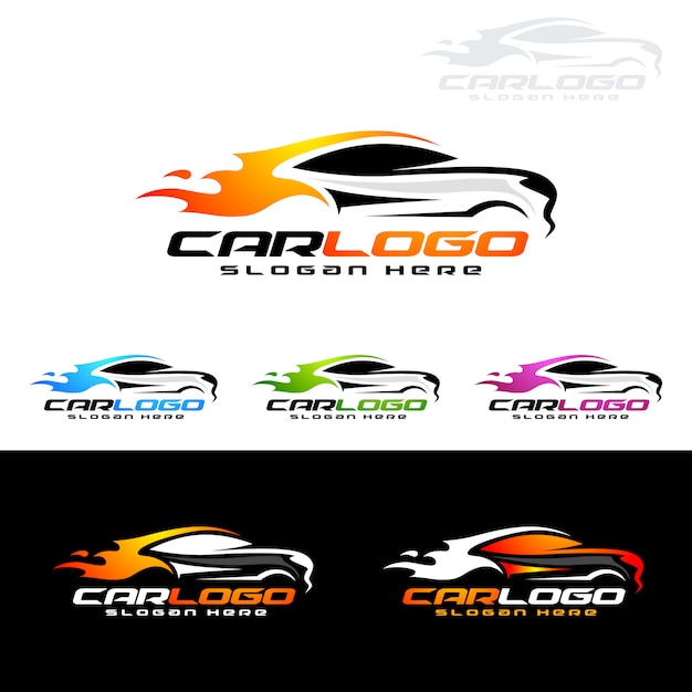 Dynamic Car Logo with Vibrant Flame Accents | Jiffy Designs