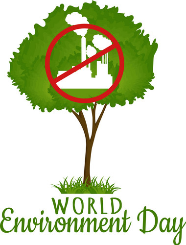 World Environment Day Green Tree. Nature Protection Sign From Air ...