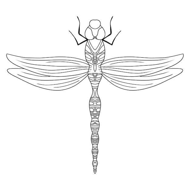 Intricate Dragonfly Illustration with Geometric Patterns | Jiffy Designs