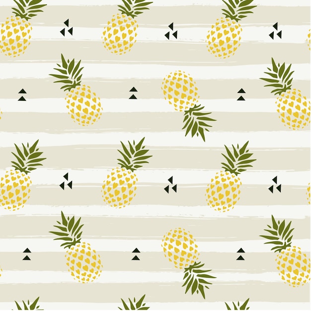 Vibrant Pineapple Pattern with Tropical Leaves | Jiffy Designs