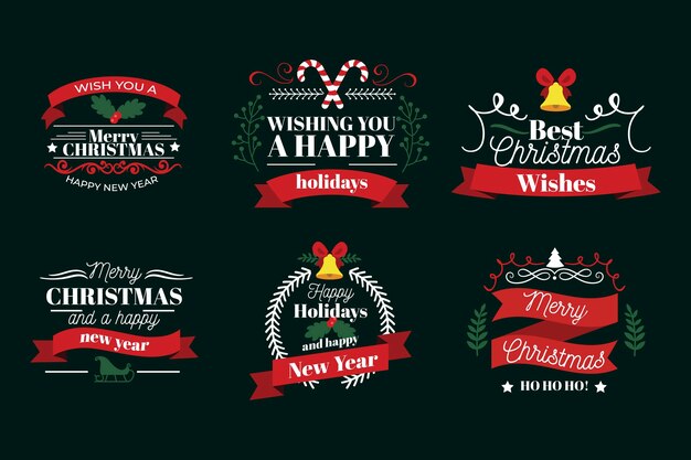 Elegant Holiday Emblem Collection with Festive Typographic Designs ...