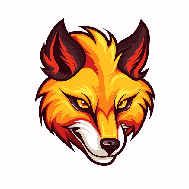 Fierce and Fiery Fox Head Illustration | Jiffy Designs