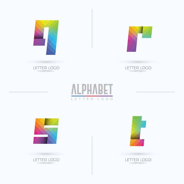 Vibrant Geometric Letter Logos in Colorful Abstract Design | Jiffy Designs
