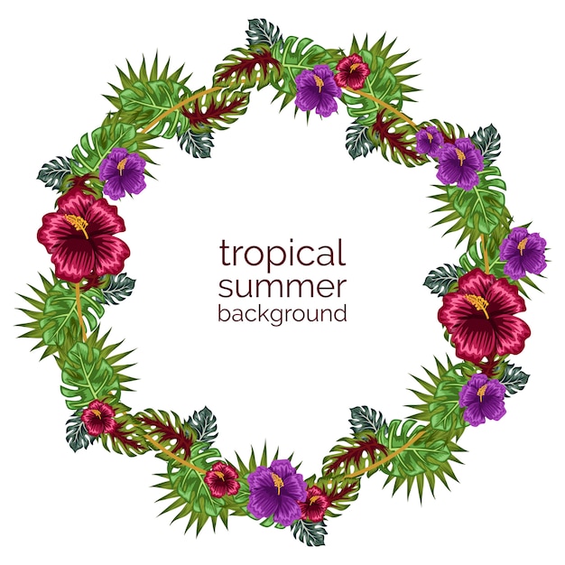 Vibrant Tropical Wreath with Lush Foliage and Blooms | Jiffy Designs