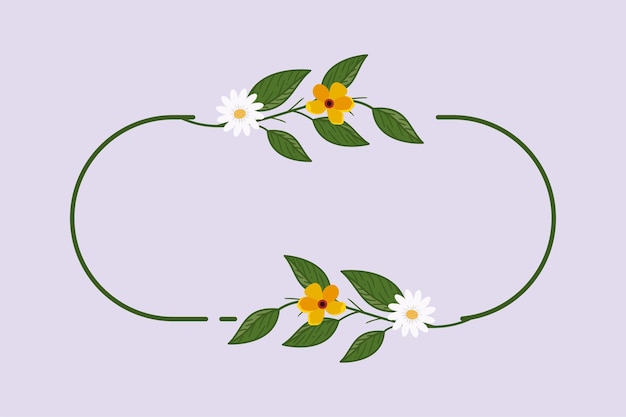 Elegant Floral Frame with Delicate Blooms and Leaves | Jiffy Designs