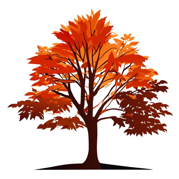 Vibrant Autumn Tree with Fiery Orange Leaves | Jiffy Designs