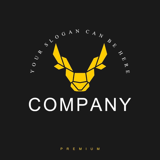 Majestic Golden Stag Emblem on Dark Background | Jiffy Designs