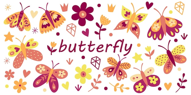 Vibrant Butterfly Collection with Floral Accents | Jiffy Designs