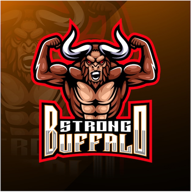 Fierce and Powerful Buffalo Warrior Mascot Logo | Jiffy Designs