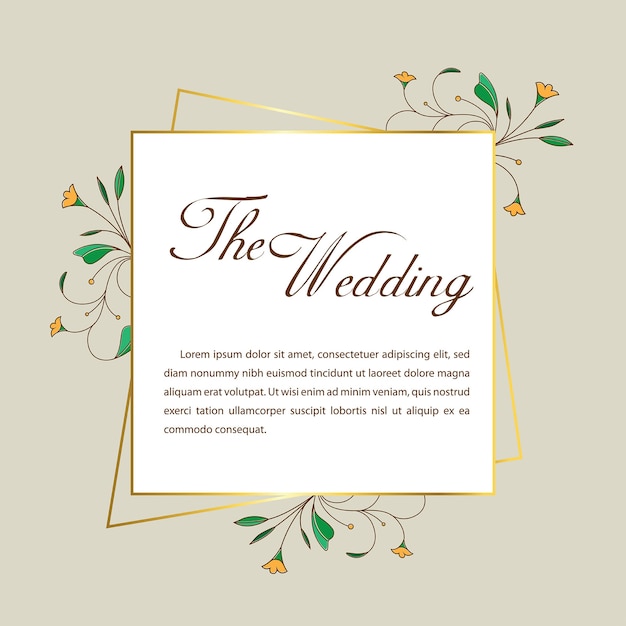 Elegant Floral Frame with 'The Wedding' Calligraphic Text | Jiffy Designs