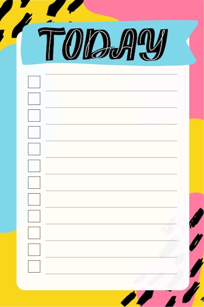 Vibrant Retro-Inspired To-Do List with Bold Lettering | Jiffy Designs