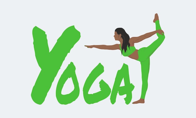 Vibrant Yoga Pose with Energetic Green Lettering | Jiffy Designs