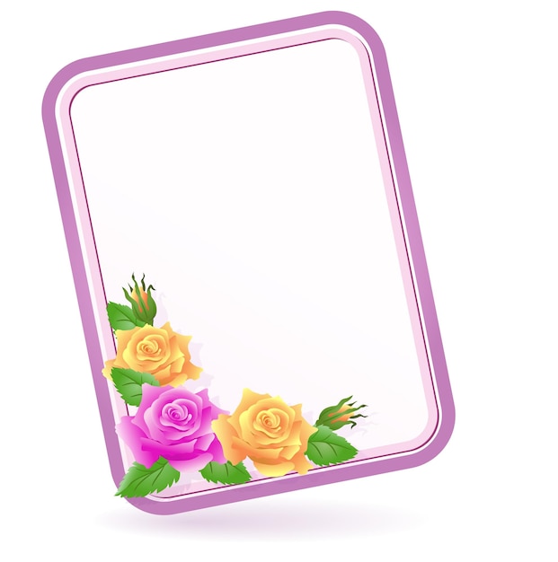 Vibrant Floral Frame with Colorful Roses and Leaves | Jiffy Designs