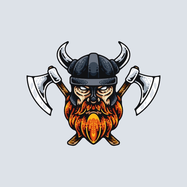 Fierce Viking Warrior with Horned Helmet and Fiery Beard | Jiffy Designs
