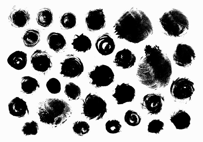 Abstract Hand Drawn Ink Textures. Vector Set Of Black Grunge Elements ...