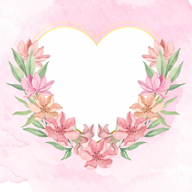 Delicate Floral Heart Frame with Pink Lilies | Jiffy Designs
