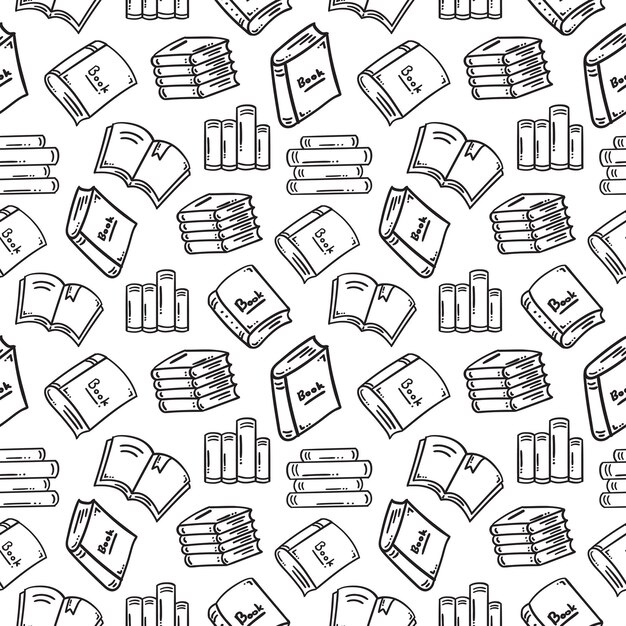 Seamless Pattern of Stacked Books and Graphs | Jiffy Designs