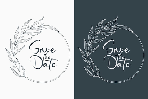 Elegant Floral Wreath with Handwritten 'Save the Date' Text | Jiffy Designs