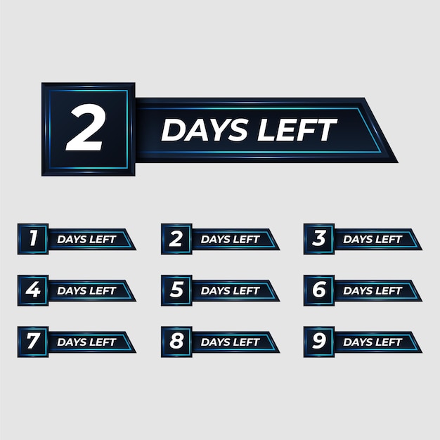 Countdown Timer Collection with Days Left Indicators | Jiffy Designs