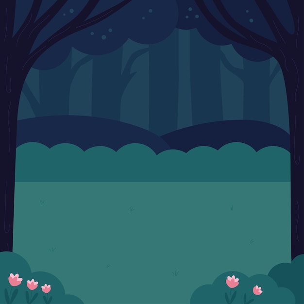 Enchanting Nightscape with Silhouetted Landscape | Jiffy Designs