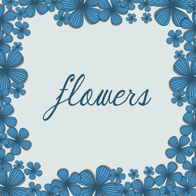 Delightful Floral Frame in Shades of Blue | Jiffy Designs