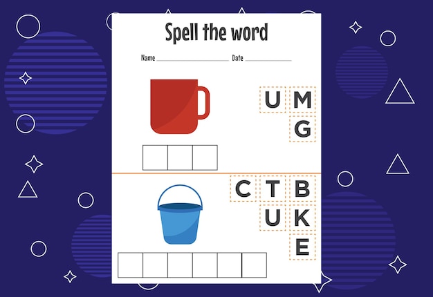 Engaging Educational Worksheet: Spell the Word 'Bucket' | Jiffy Designs