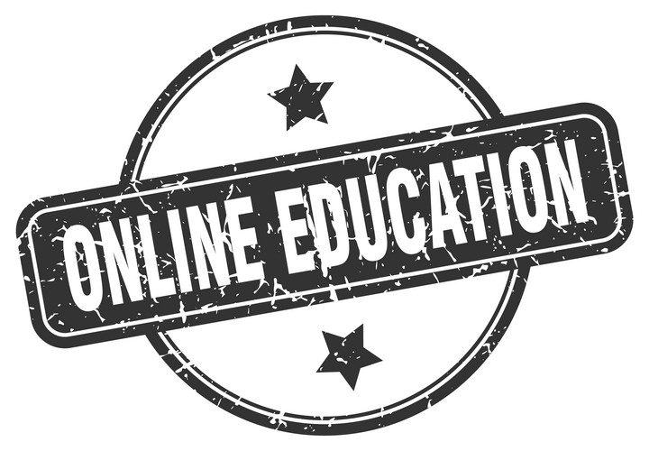 Online Education Stamp. Online Education Round Vintage Grunge Sign ...