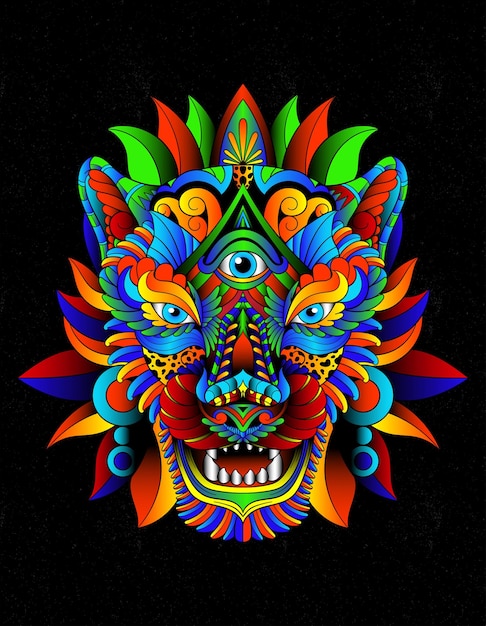 Vibrant Mythical Creature with Mesmerizing Psychedelic Patterns | Jiffy ...