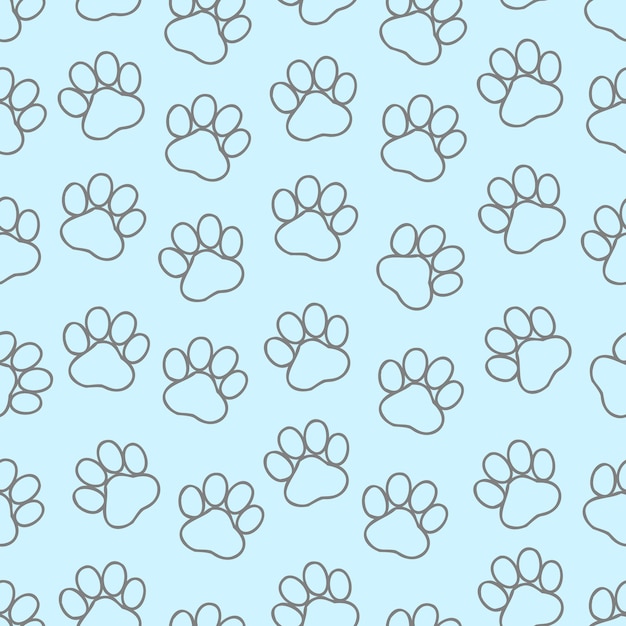 Charming Paw Print Pattern on Soft Blue Background | Jiffy Designs