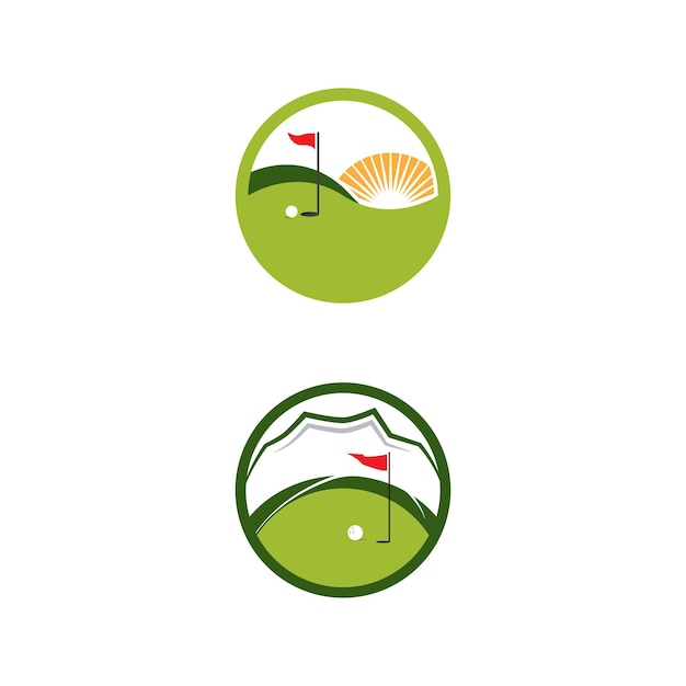 Serene Golf Course Emblem with Scenic Landscape | Jiffy Designs