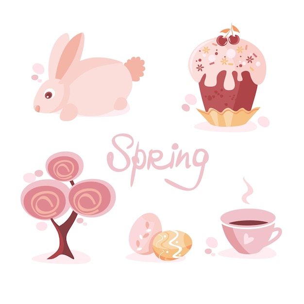 Delightful Spring Symbols in Soft Pastel Hues | Jiffy Designs