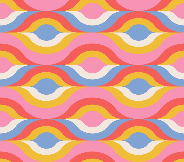 Vibrant Retro Wave Pattern in Warm Hues | Jiffy Designs