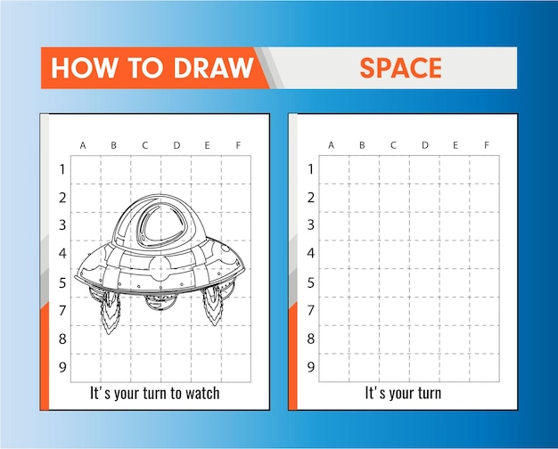 Futuristic Spacecraft Drawing Lesson with Grid Guides | Jiffy Designs