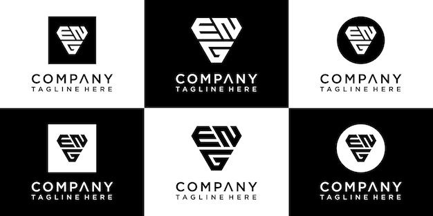 Sleek Geometric Monogram Logos in Striking Black and White | Jiffy Designs