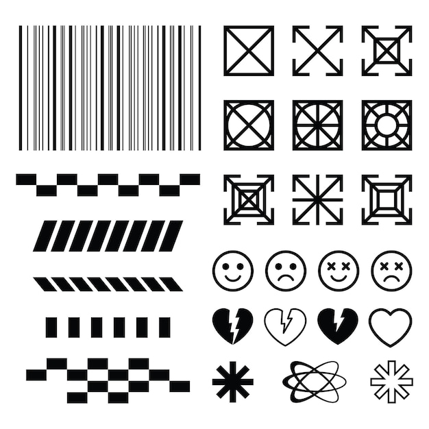 Diverse Collection of Geometric Shapes and Symbols for Versatile Design ...