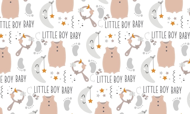 Adorable Little Boy Baby Pattern with Playful Illustrations | Jiffy Designs