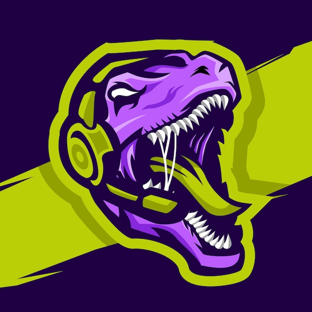Fierce Gamer Mascot Logo with Headphones | Jiffy Designs