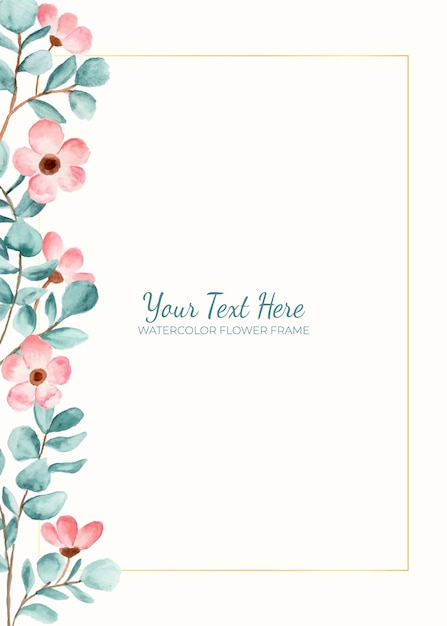 Elegant Floral Frame with Pink and Green Foliage | Jiffy Designs